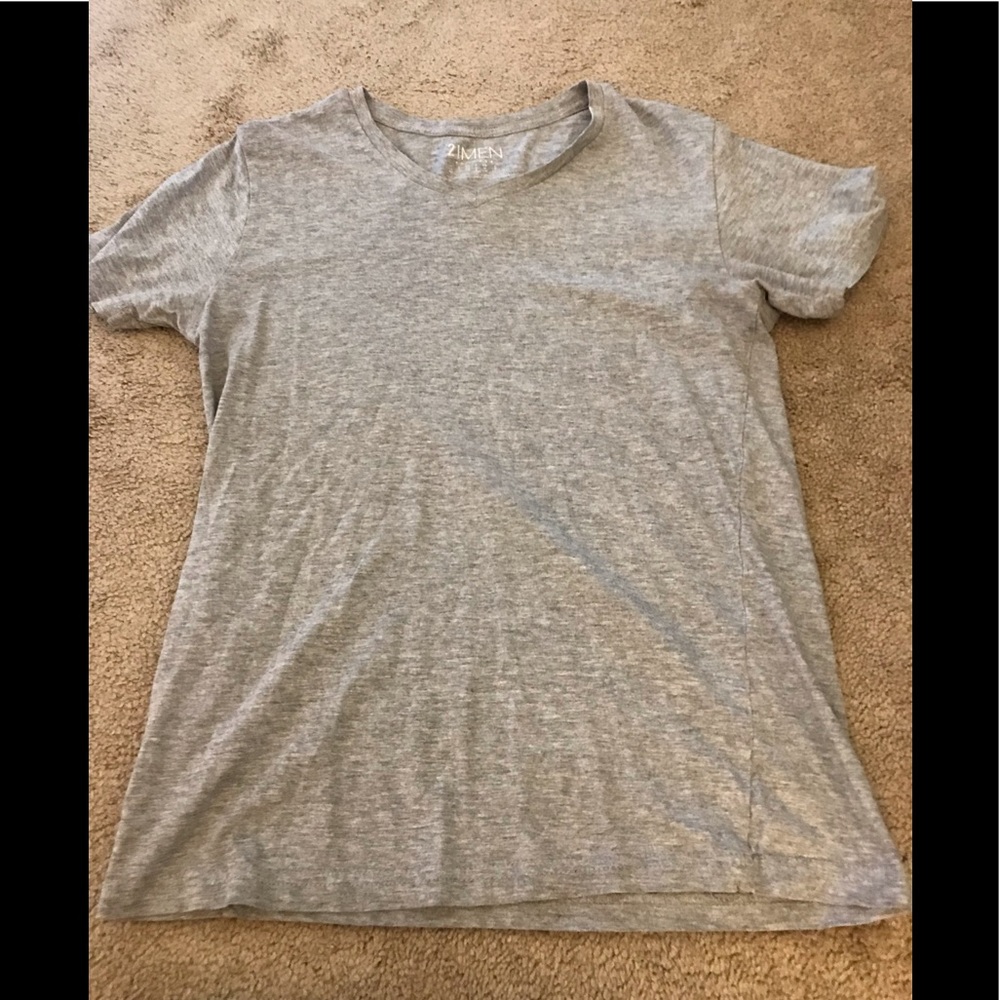 21 Men Grey/Gray V neck T- shirt- Small